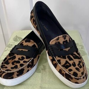 Cole Haan Women's Animal Print Loafers with Black Trim